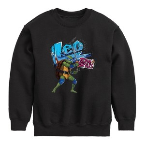 Boys' - Teenage Mutant Ninja Turtles - Leonardo AKA Leo Graphic Long Sleeve Fleece Sweatshirt - 1 of 4