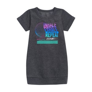 - MTV - Inhale Exhale Graphic Short Sleeve Fleece Dress - 1 of 2