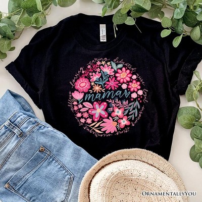 Inspiring Floral Mama T-Shirt, White, Black and Natural Boho Tee for Strong and Loving Mothers| OrnamentallyYou