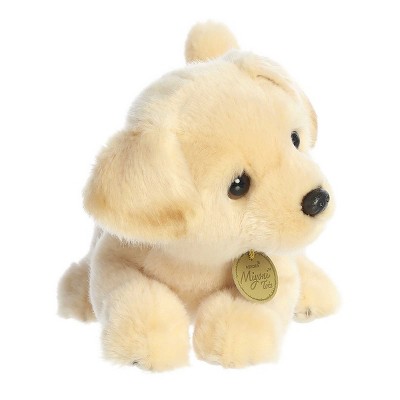 Aurora 9" Yellow Lab Pup Plush Toy with Golden Fur