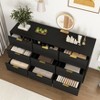 Gulches 63" Black 9-Drawer Dresser with Wavy Pattern Panels & Golden Handles - Large Deep Wooden Storage Cabinet - 2 of 4