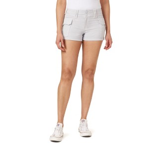 WallFlower Women's Luscious Curvy Twill Cargo Shorts 3" Mid-Rise Insta Stretch Juniors - 1 of 3
