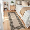Area Rugs Modern Bordered Rug Easy Jute Rug Non-Slip Low Pile Indoor Outdoor Rugs for Living Room Patio Backyard - 2 of 4