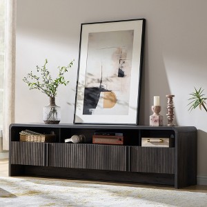AMERLIFE 70" Modern TV Stand with Fluted Design & Storage Cabinets, for TVs up to 80", Wood Entertainment Center Media Console for Living Room - 1 of 4