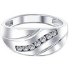 Pompeii3 Mens 1/3ct Diamond Wedding Ring 10k White Gold Anniversary Band - 4 of 4