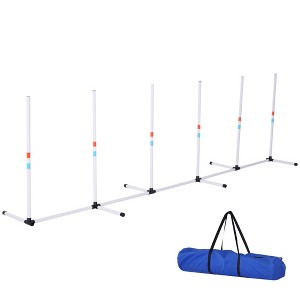 PawHut Adjustable Dog Agility Training Obstacle Set with Weaves Poles and Storage Bag - 1 of 4