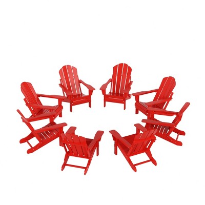 WestinTrends Malibu  HDPE Outdoor Folding Poly Adirondack Chair (Set of 8)