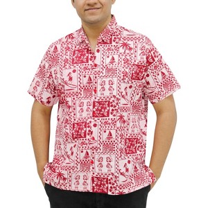 LA LEELA Men's Hawaiian Shirt Tropical Floral Beach Shirts Casual Button Up Short Sleeve Shirts for Men - 1 of 4