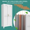 Fontoi Decorative Storage Cabinets, Storage Cabinet with 2 Wooden Doors, 5-Tier Tall Cabinet Locker for Kitchen, White, 31.5"*17.72"*70.87" - 3 of 4