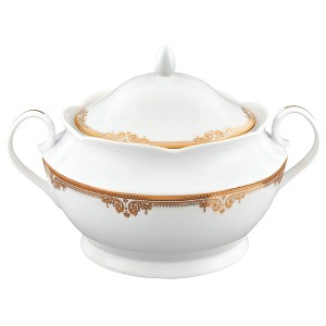 Lorren Home Trends Porcelain 4.25 Qt. Souptureen w/Lid Catherine - 1 of 4