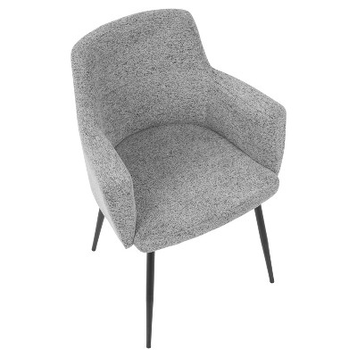 Gray Faux Leather Upholstered Arm Chair with Wood and Metal Frame