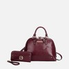 MKF Collection Nora Luxury Croco-Embossed Satchel Bag and Wallet Set by Mia K- Eggplant - 2 of 4