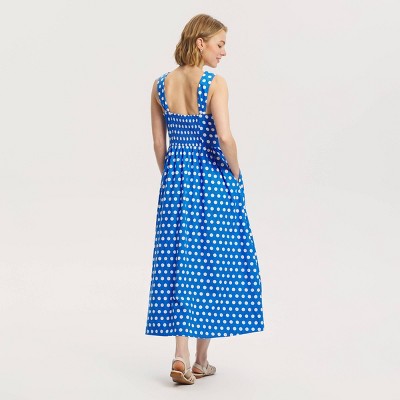 Женские платья A New Day Women's Wide Straps Midi A-Line Dress - A New Day™ Blue Polka Dot XS — фото 2