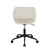 TiramisuBest Contemporary Black Metal & Cream Faux Leather Low Back Task Chair, Ergonomic, Adjustable Height & 360¡ã Swivel - 4 of 4