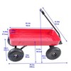 SEVOBAL Utility Storage Cart All-Terrain Inflatable Tire Outdoor Cart, Children's Garden Handcart, Inflatable Tire Cart, Red, 39.37"*18.11"*33.00" - 3 of 4