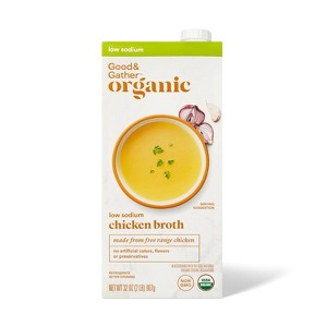 Organic Low Sodium Chicken Broth - 32 fl oz - Good & Gather™ - 1 of 3