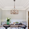 Bella Depot 4-Light Wood Wheel Ceiling Light Adjustable Pendant Light Farmhouse Chandelier for Kitchen Island - 3 of 4