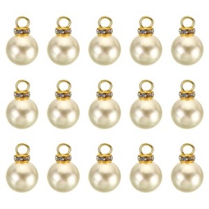 Unique Bargains Beautiful Designer DIY Jewelry Making Faux Pearl Pendants 100 Pcs - 1 of 4