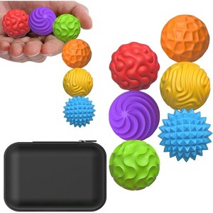 Portable Silicone Stress Balls 4-Pack, Sensory Fidget Toys for Calming, Ideal for Travel, Anxiety Relief - 1 of 4