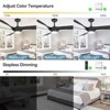 Modern Ceiling Fan with Light Remote Control, 52 Inch Dimmable Noiseless Ceiling Fans with 3 Blades Reversible DC Motor - 3 of 4