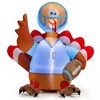Costway 5 FT Inflatable Thanksgiving Turkey Football Player holding Rugby w/Lights - 2 of 4