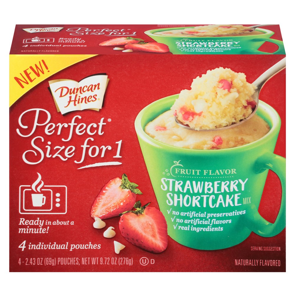UPC 644209425112 product image for Duncan Hines Perfect Size for 1 Strawberry Shortcake Cake Mix - 9.72oz/4ct | upcitemdb.com