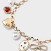 Butterflies, Hearts and Bows Chunky Charm Pendant Necklace - Wild Fable™ Gold/Red: Steel Chain, Lobster Claw Clasp, 16" Length - 4 of 4