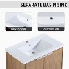 Bencmate Bathroom Storage Cabinets, Wall-Mounted Vanities with Resin Sink and Two-Story Open Shelf, Separate Side Cabinet, Floating Bathroom Cabinet - 4 of 4