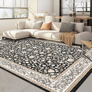 Fulvari Washable Area Rugs for Living Room,Vintage Rugs for Bedroom,Soft Low Pile Area Rug with Rubber Backing for Home Office - 1 of 4