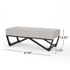 Modern Upholstered Ottoman Bench with Tufted Seat and Bentwood Frame for Living Room – 3irtyhousy - 4 of 4