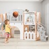 Toddler Playset, 8 in 1 Toddler Slide, Baby Playset for Indoor/Outdoor Playground with Climber, Crawling Tunnel, Basketball Hoop, Toy Storage - 2 of 4