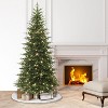 Puleo 7.5' Pre-lit Slim Calgary Fir Artificial Christmas Tree with COLOR Lights - 3 of 4