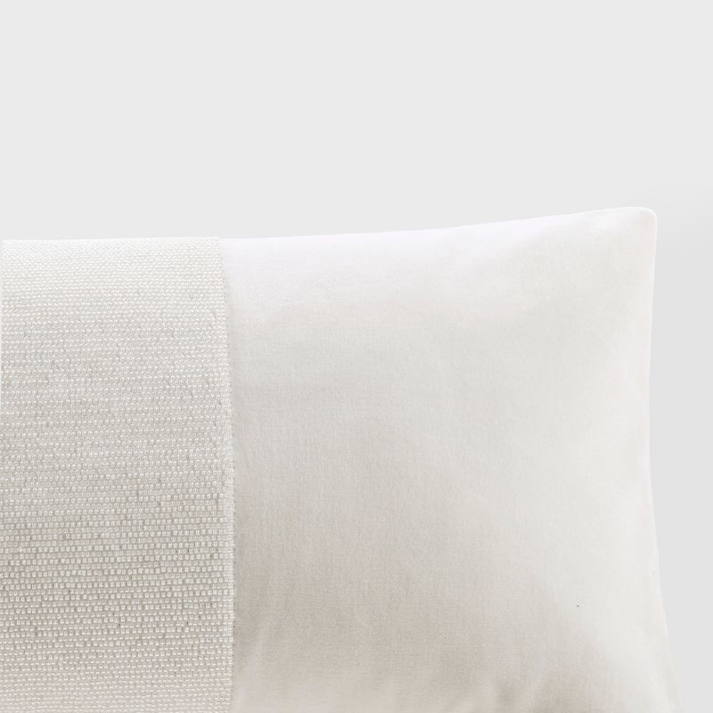 LIVN CO. Embroidered Bead Cotton Velvet Oblong Decorative Pillow 12x24", 4 of 7