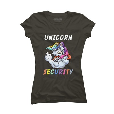 Junior's Design By Humans Halloween Dad Mom Daughter Adult Costume - Unicorn Security By MINHMINH T-Shirt