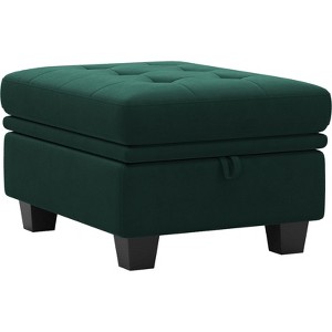 Belffin Modular Velvet Tufted Small Ottoman - 1 of 4