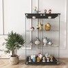 INFURNIC Decorative Bookshelf Modern Glass Display Cabinet with 2 Doors and 3 Shelves for Living Room, Black, 32.09"*14.37"*47.9" - 3 of 4