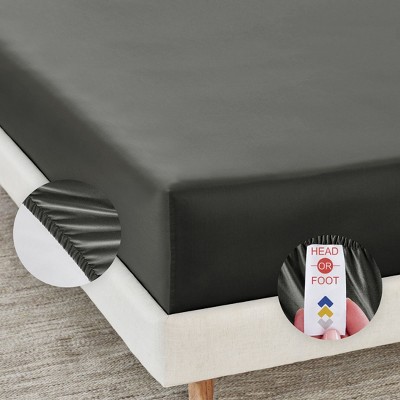 Dark Gray Deep Pocket Cotton California King Sheet Set