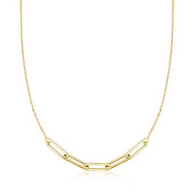 Ross-Simons Italian 10kt Yellow Gold Paper Clip Link Central Station Necklace