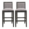 41"H Bar Stools Set of 2, Upholstered Accent Dining Stool Chairs with Footrest for Kitchen/Bedroom/Dining Room -ModernLuxe - image 4 of 4