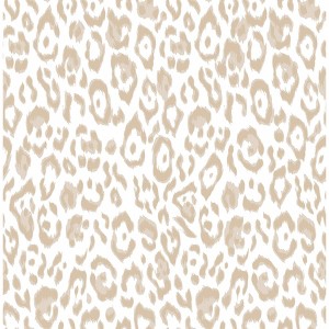 NuWallpaper Taupe Marlowe Peel and Stick Wallpaper: Removable Leopard Spot Cheetah Design, Self-Adhesive, 30.75 Sq Ft Coverage - 1 of 4