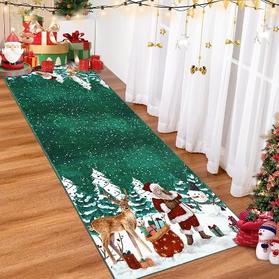 Fulvari Christmas Area Rug,Rug Washable Non Slip,Christmas Rugs for Living Room, Low Pile Throw Rug Carpet for Nursery Living Room Dorm
