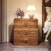 Tribesigns Nightstand with 3 Drawers, Mid-Century Modern Night Stand with Storage for Bedroom, End Table with Solid Handles, Walnut Brown - 3 of 4