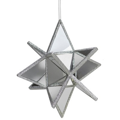 Northlight 6" Silver Three Dimensional Star Christmas Ornament