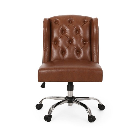 Leather wingback office online chair