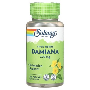 Solaray True Herbs, Damiana, 370 mg , 100 VegCaps - 1 of 2