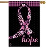 Hope Ribbon Floral House Flag Breast Cancer Awareness 28" x 40" Briarwood Lane - 2 of 4