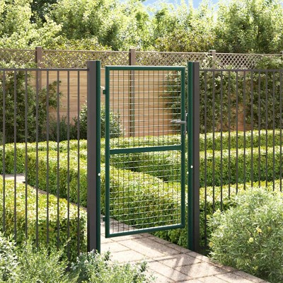 vidaXL Fence Gate Steel 39.4"x49.2" Green