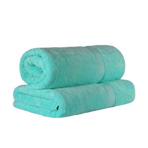 Luxury Cotton Heavyweight Ultra-Plush Bath Sheet Set of 2 by Blue Nile Mills - 1 of 4
