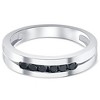 Pompeii3 Mens 14K White Gold Black 1/4ct Diamond Wedding Ring - 3 of 4
