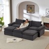 111'' Corduroy Cloud Modular Sectional Sofas with High-Density Sponge Seat and Freely Combinable Design - 3 of 4